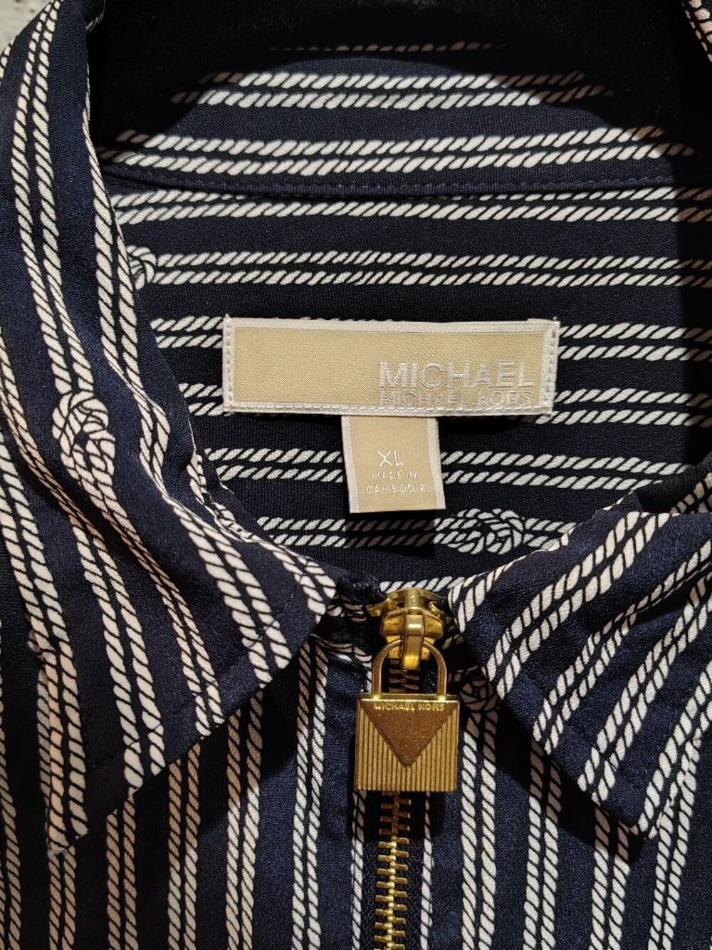MICHAEL Michael Kors Women's Zip Front Long Sleeve Blouse - Picture 3 of 7